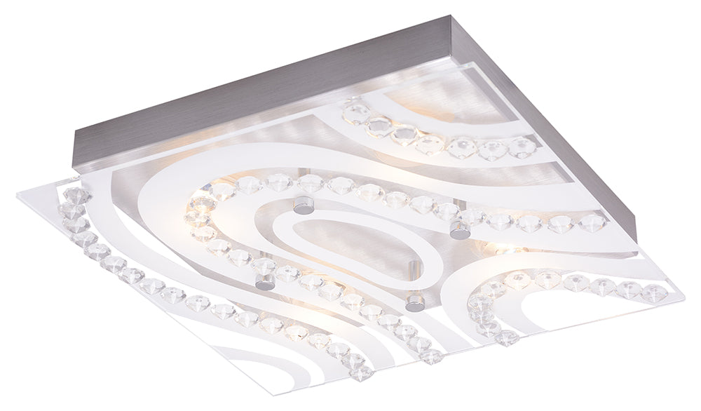 Modern LED Bathroom Light with Clear/Frosted Glass Plate Image 1