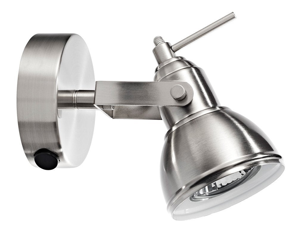 Unique Industrial Designed Satin Nickel Switched Wall Spot Light Image 1