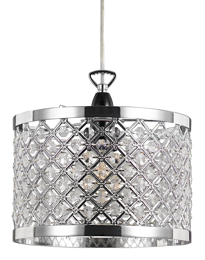 Modern Sparkly Ceiling Pendant Light Shade with Clear Beads Image 1