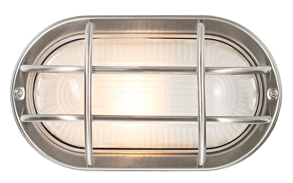 Stainless Steel Cast Aluminium Outdoor Oval Bulkhead Wall Light Image 1