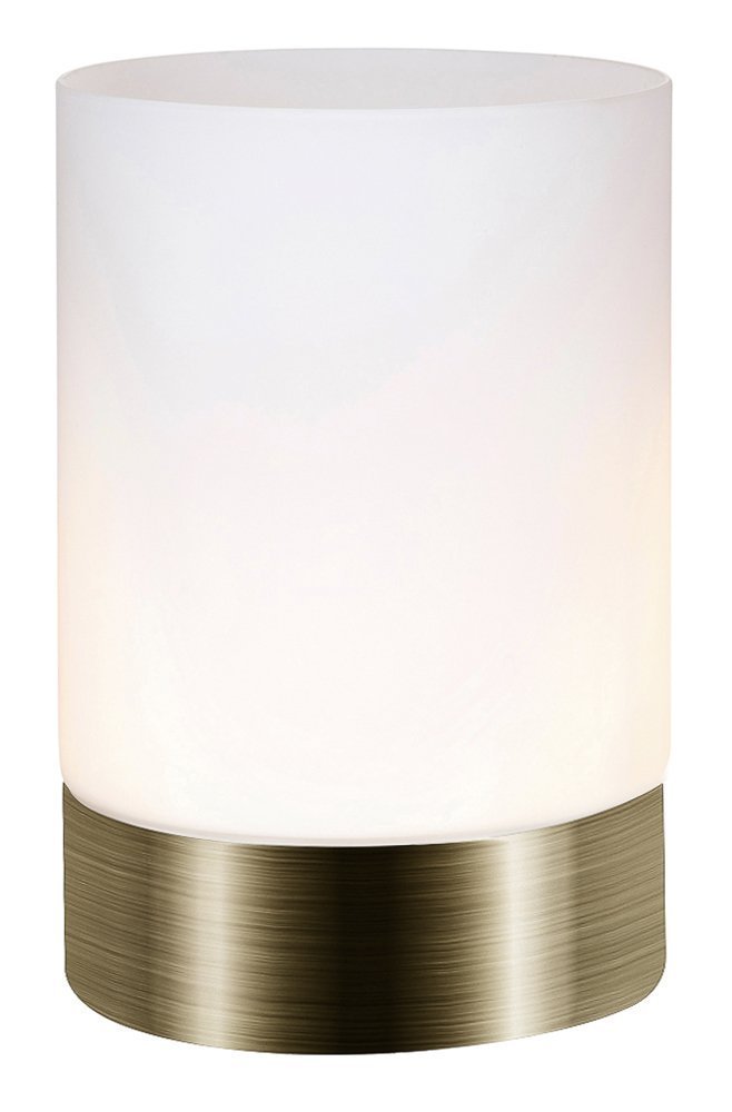 Small Antique Brass Touch Dimmable Table Lamp Frosted Glass Shade