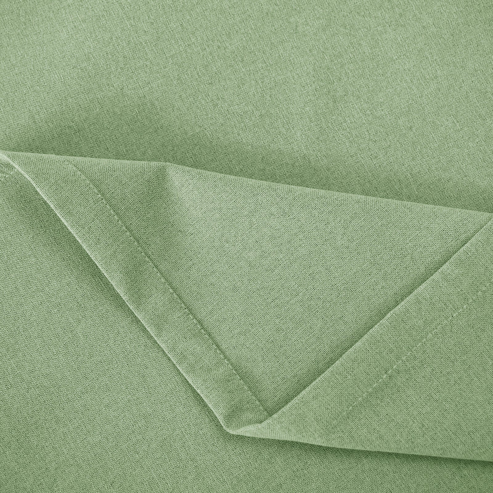 Olive Green Linen Blackout Eyelet Curtains - 46x54 Inch Drop - 2 Panel Image 3