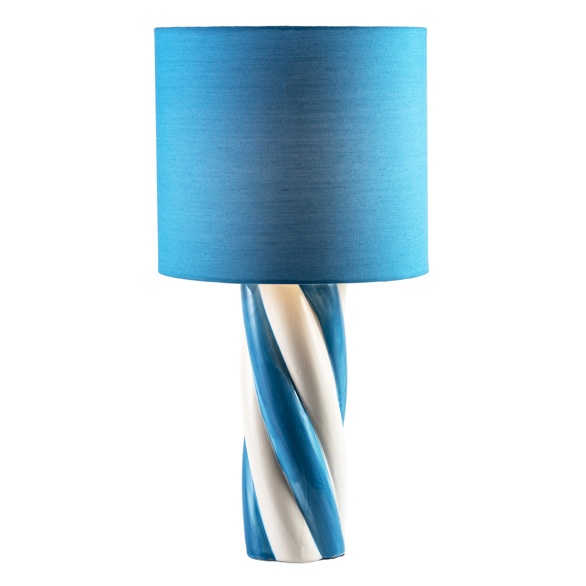Modern Spiral Twist Blue and White Table Lamp Ceramic Table Lamp Image 2