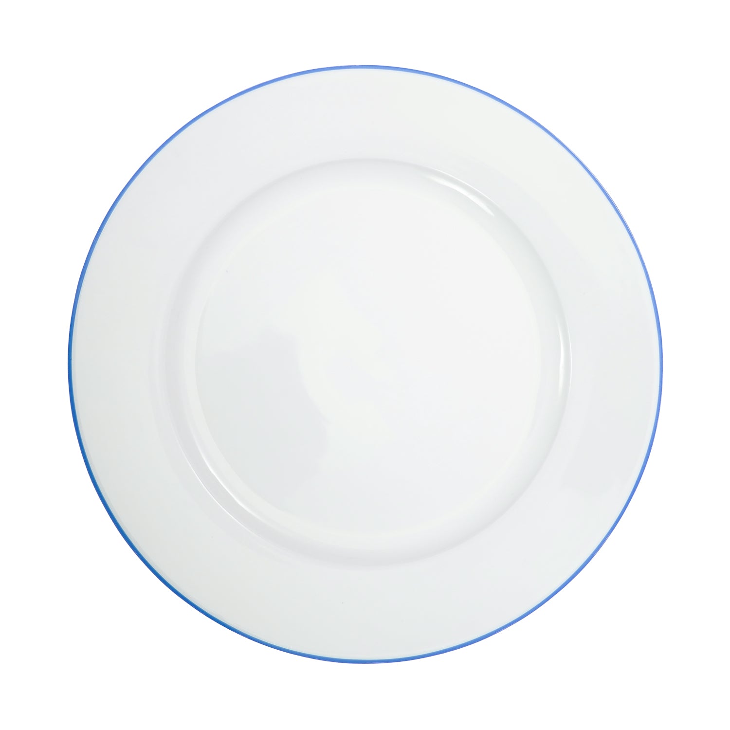 Set of 4 Durable White Ceramic Side Plates with Elegant Blue Rim Image 5