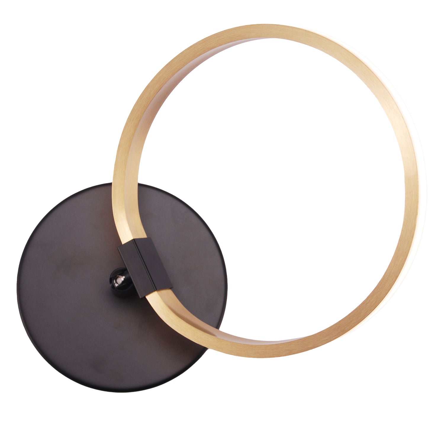 Modern Fully Adjustable Gold Ring LED Ceiling or Wall Light with Mat Black Base Image 3