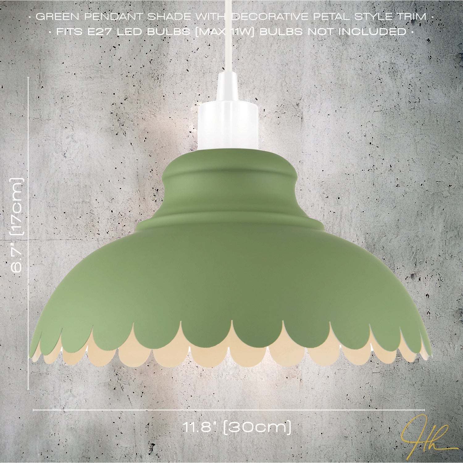Industrial and Modern Petal Design Olive Green Metal Ceiling Pendant Light Shade Image 5