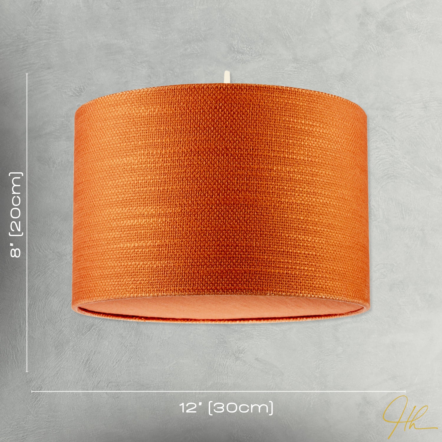 Desert Sun Orange Textured Linen Pendant Lighting Shade with Diffuser Image 7
