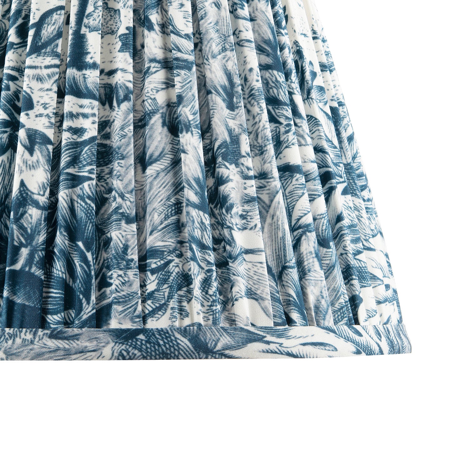 Traditional Floral Tapered Lamp Shade in Navy Midnight Blue and White Image 5