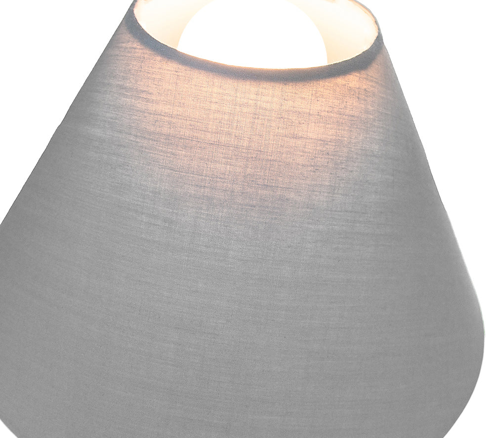 Traditional 12" Grey Cotton Coolie Lampshade Suitable for Table Lamp or Pendant Image 4