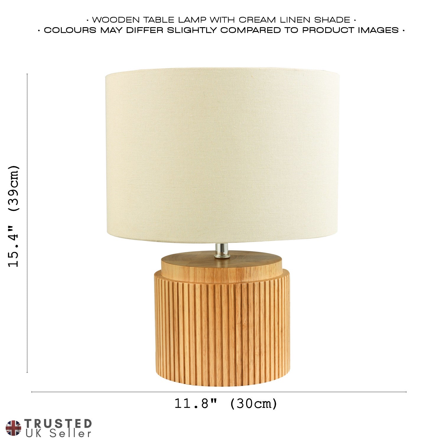 Classic and Stylish Real Wooden Table Lamp with Natural Cream Linen Fabric Shade Image 6