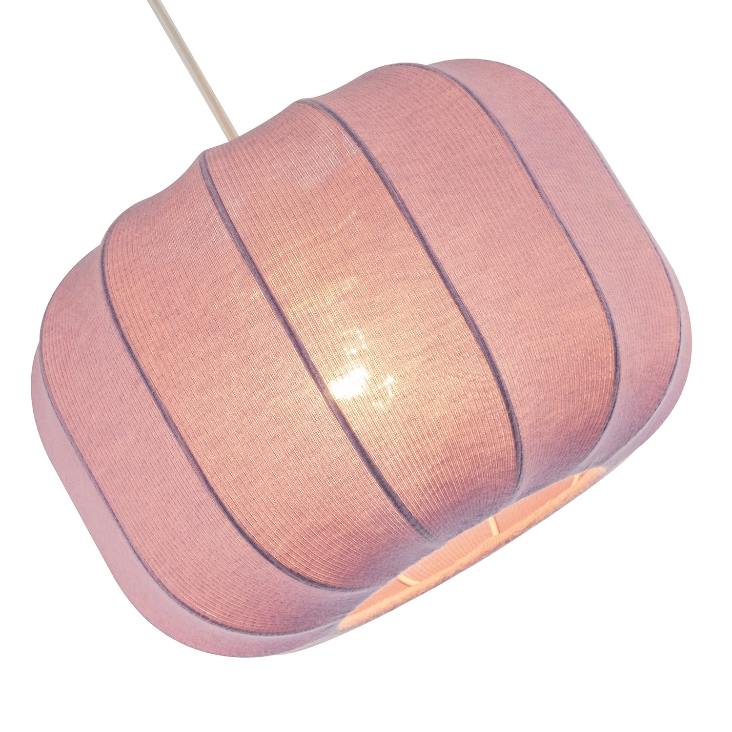 Modern Pendant Lamp Shade with Soft Elasticated Fabric Lilac Covering Image 3