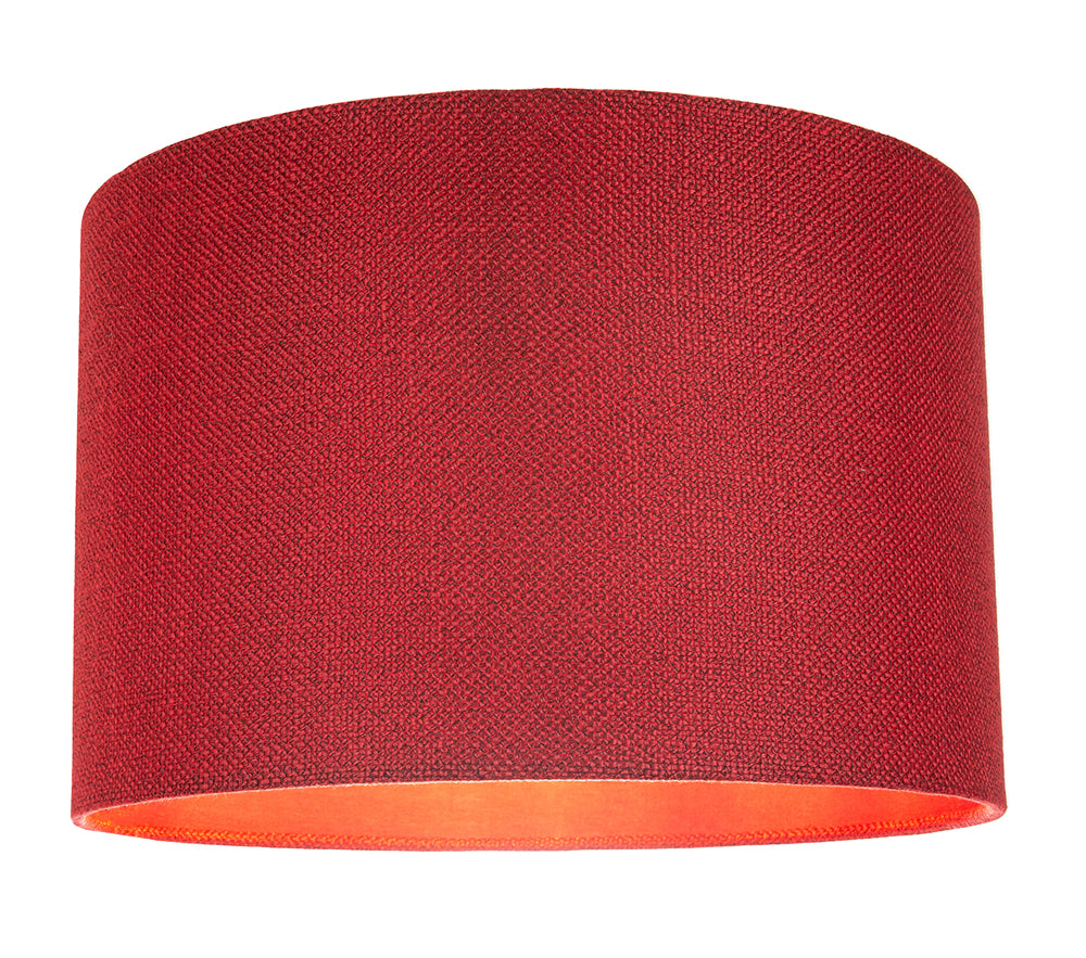 Contemporary and Sleek Red Plain Natural Linen Fabric Drum Lamp Shade 60w Max Image 3