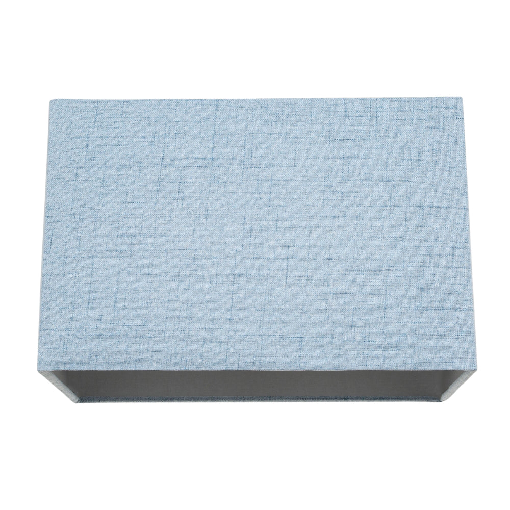 Contemporary and Sleek Blue Linen Fabric Rectangular Lamp Shade 60w Maximum Image 1