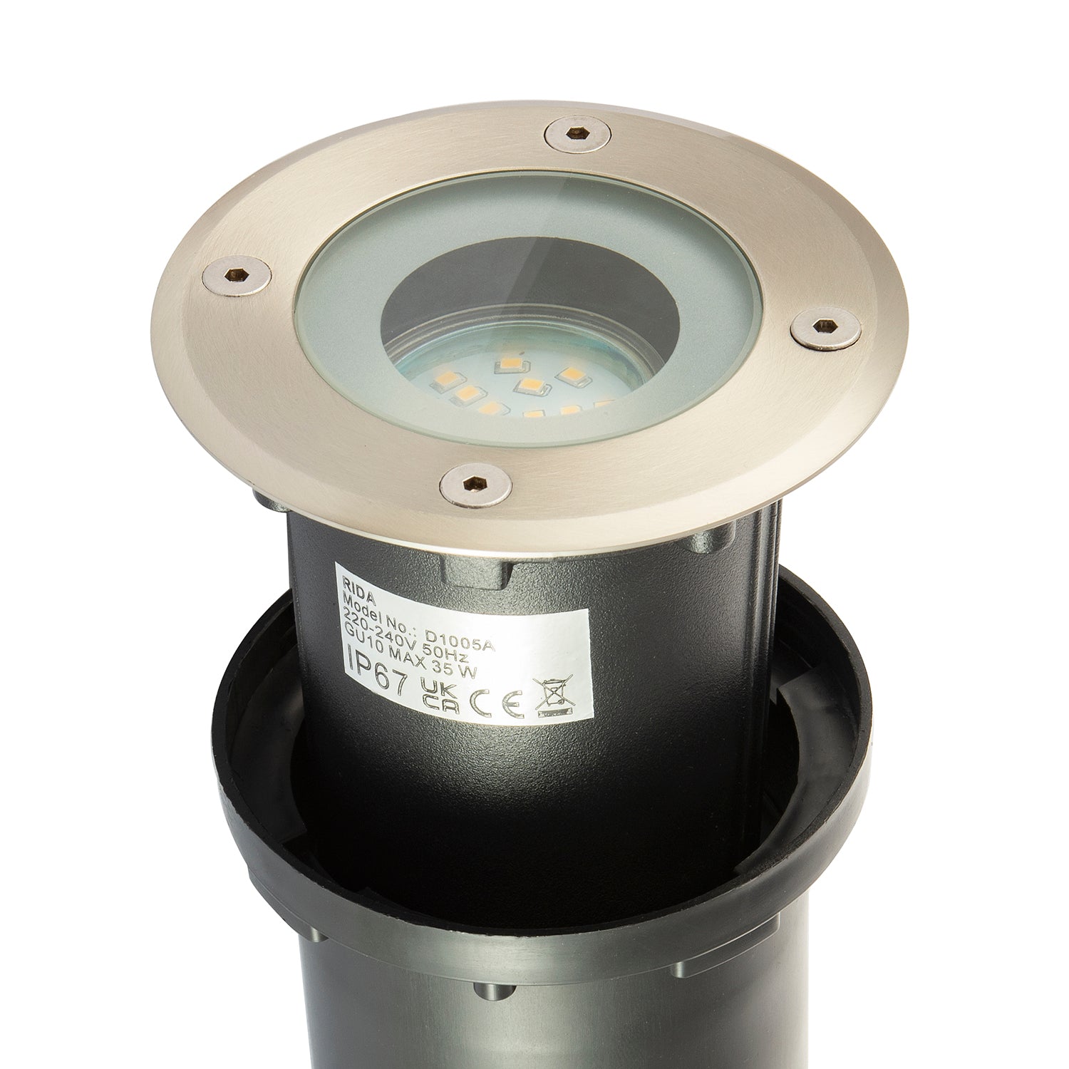 Outdoor IP67 Recessed Ground Light in Stainless Steel with Tempered Glass Image 5