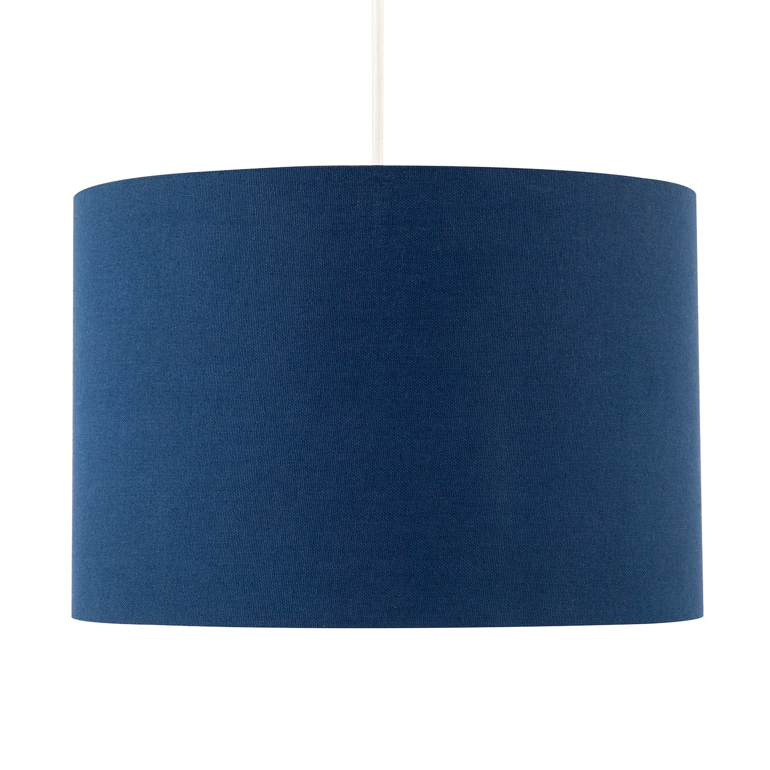 Modern Midnight Blue Linen Lamp Shade with Leaf Floral Pattern Lining Image 8
