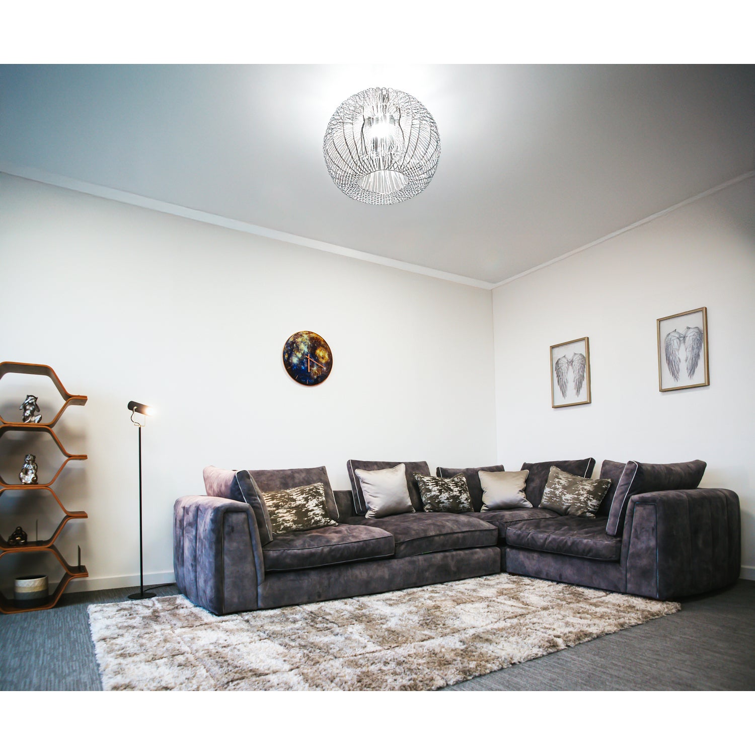 Modern Spot Floor Lamp in Matte Black and Gold with Adjustable Head Image 6