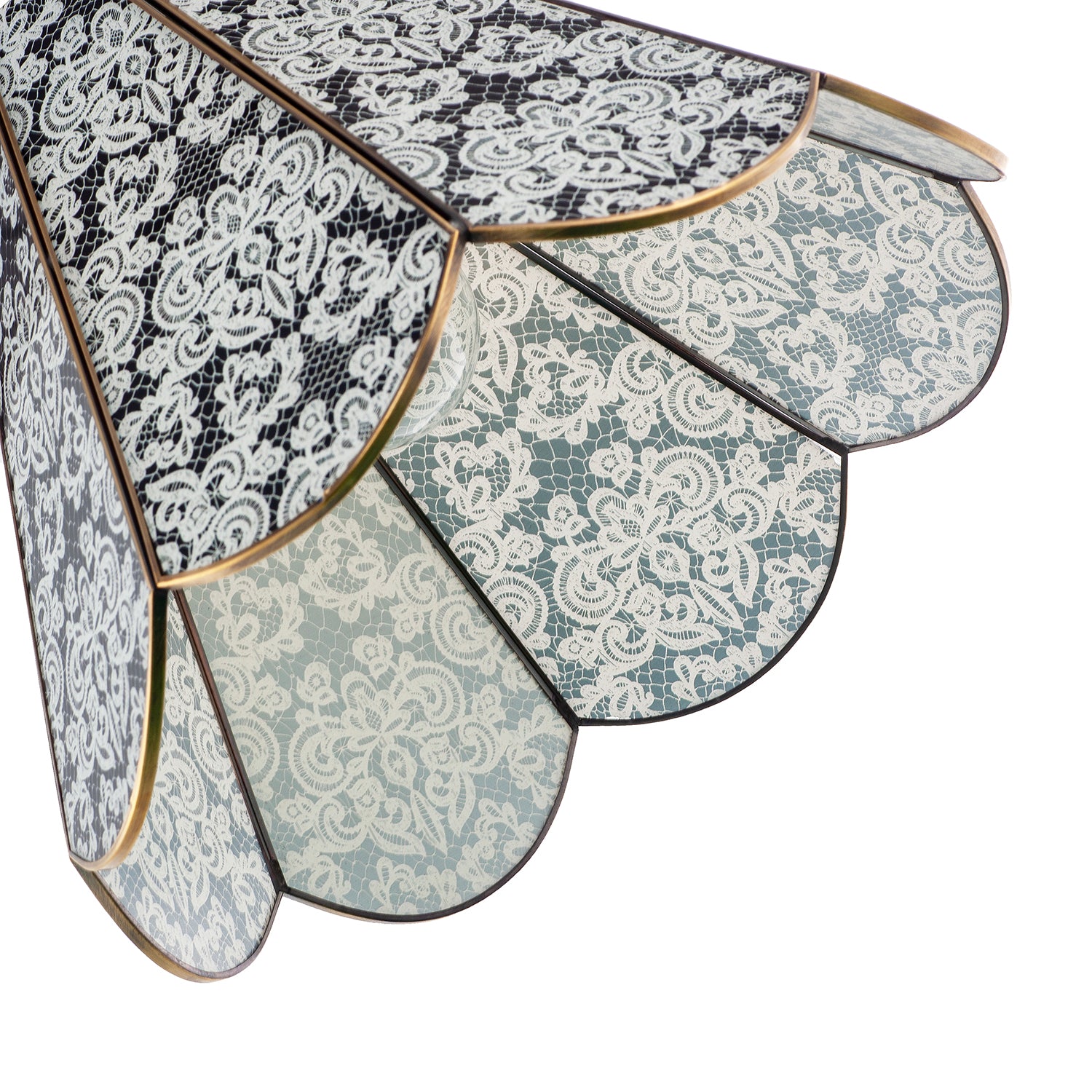 Classic Traditional White Floral Glass Pendant Ceiling Lighting Shade Image 4