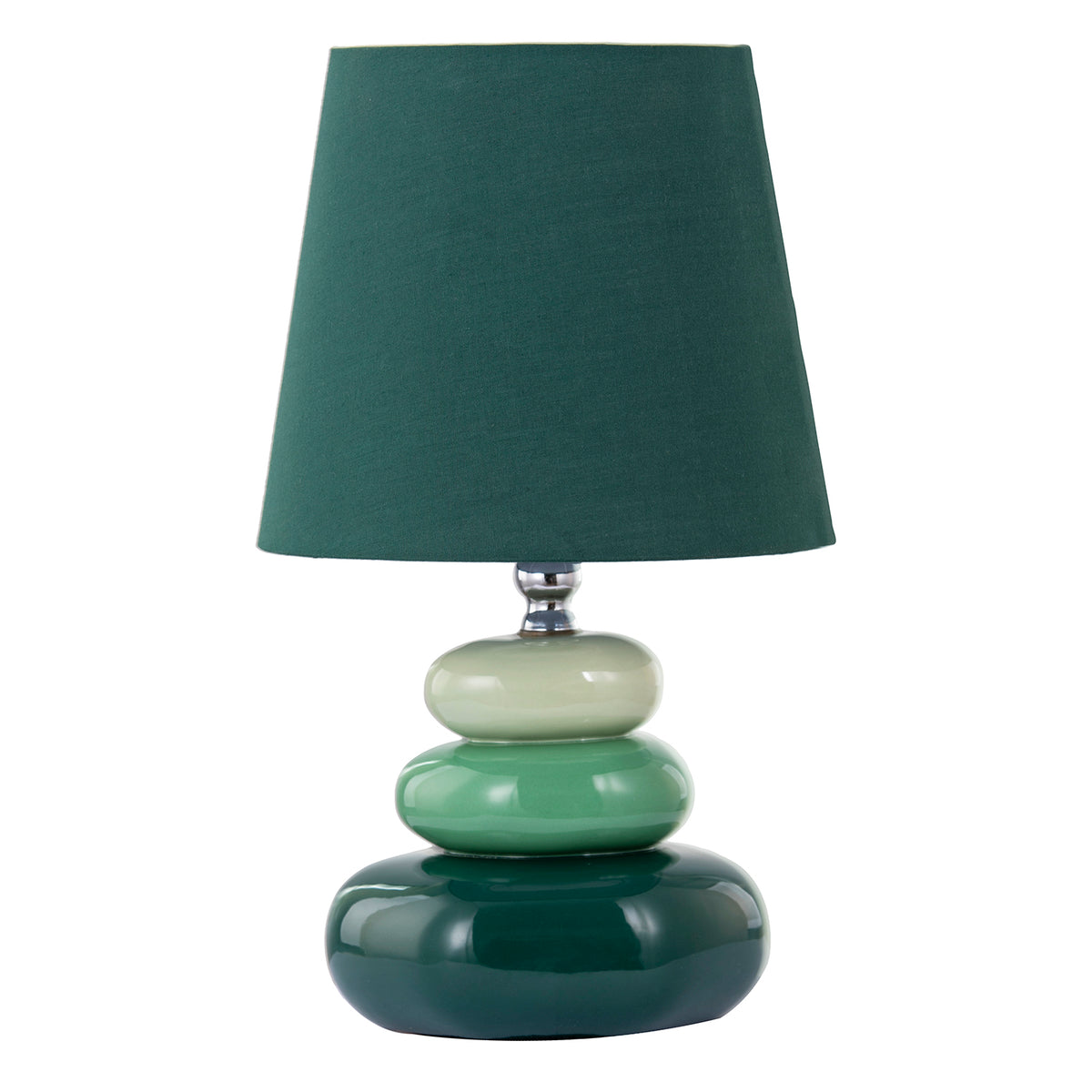 Ceramic Pebble Table Lamp with Olive Forest and Pale Green Colours Image 5