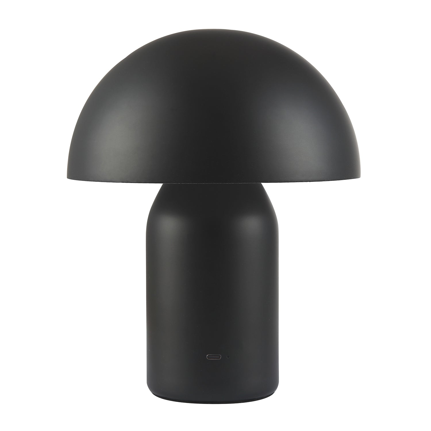 Modern Rechargeable 35cm Mushroom Lamp in Mat Black with Touch Dimmer Button Image 4