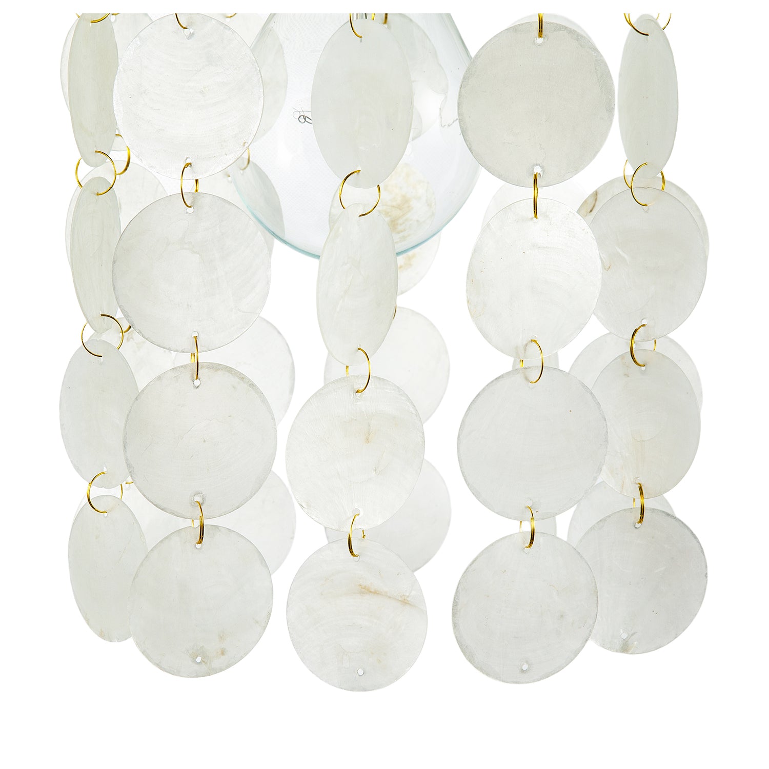 Pendant Light Shade with Cascading Natural Capiz Style Shell Discs Image 5