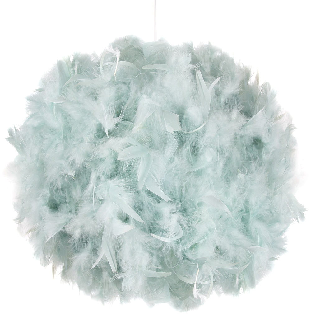 Contemporary Unique Large Duck Egg Real Feather Decorated Easy Fit Shade