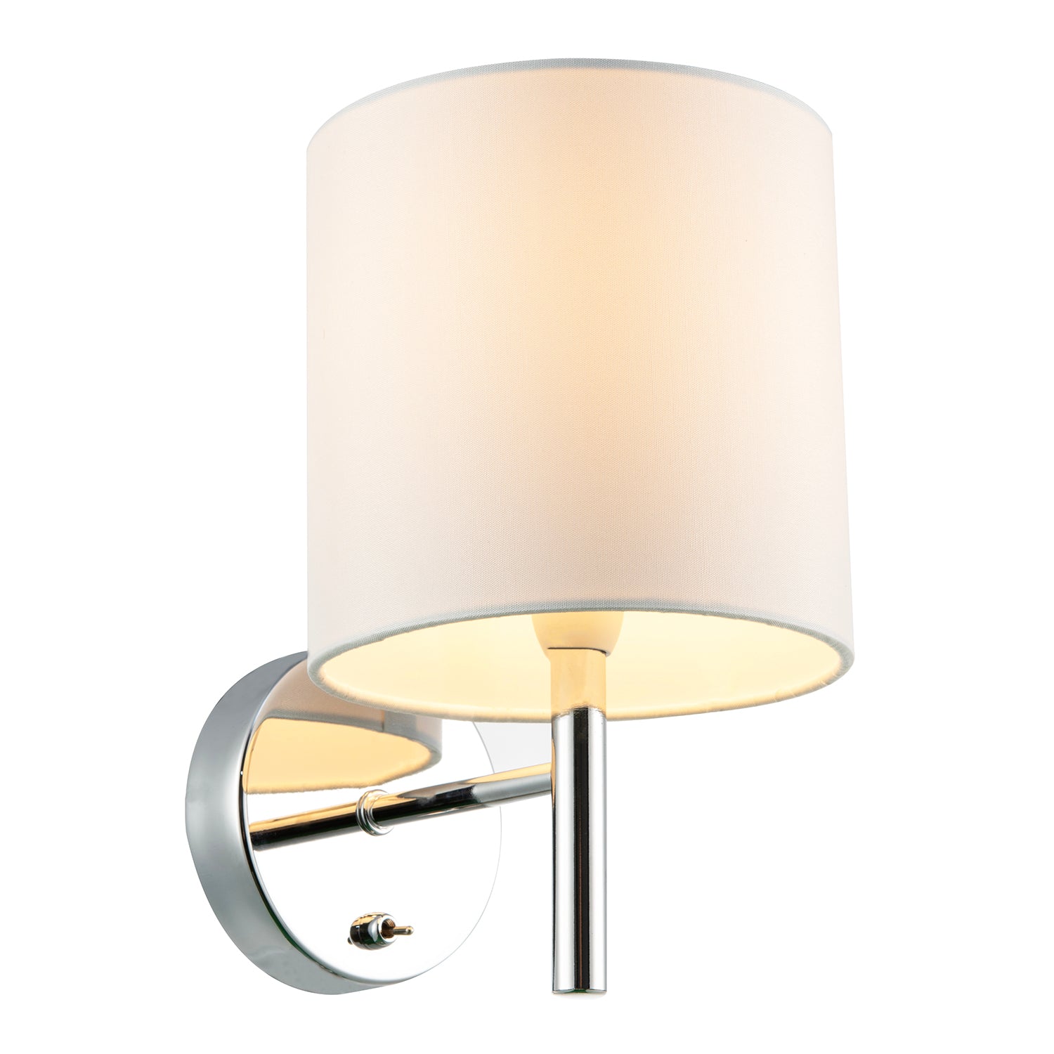 Contemporary Bedside Wall Lamp in Chrome with Toggle Switch and Shade Image 2