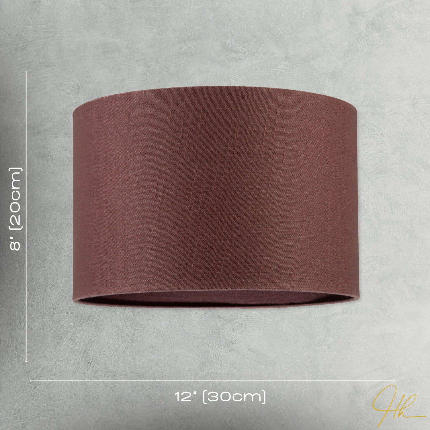 Modern Cinnamon Reddish Brown Textured Linen Fabric Circular Lampshade Image 7