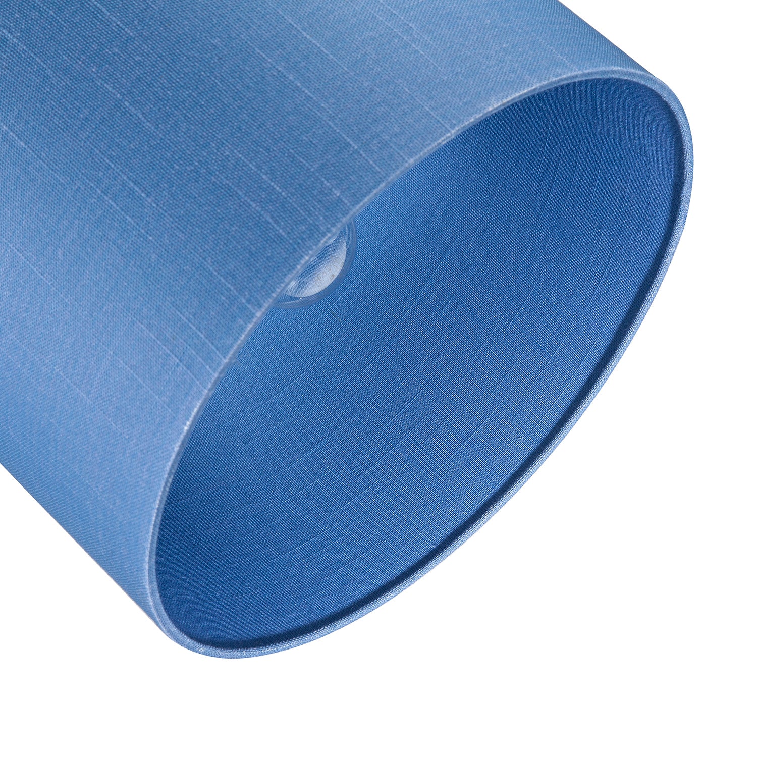 Designer English Manor Blue Textured Linen Fabric Circular Lamp Shade Image 5