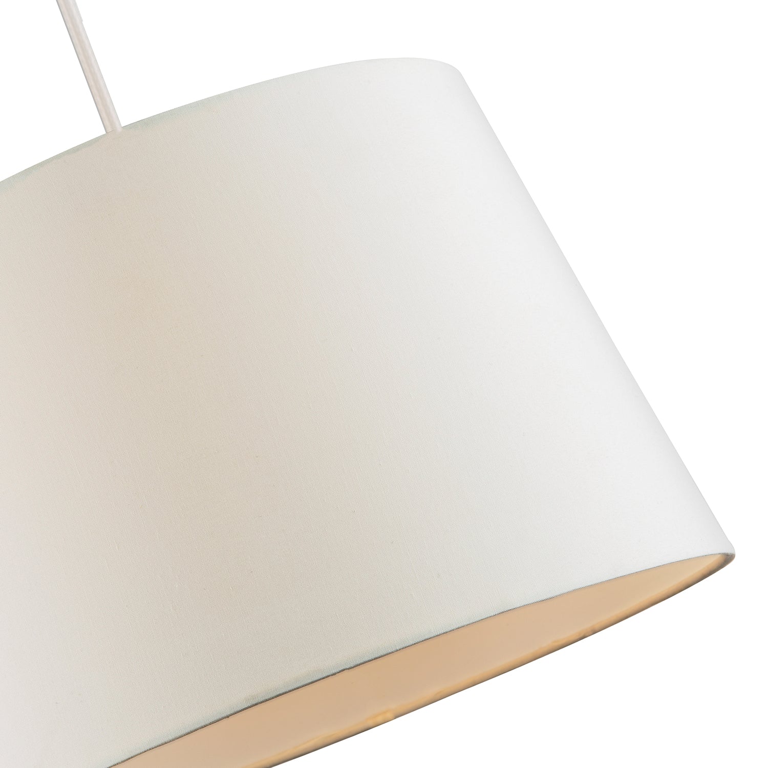 White Cotton Fabric 12inch Drum Lampshade with White Cotton Inner Image 3