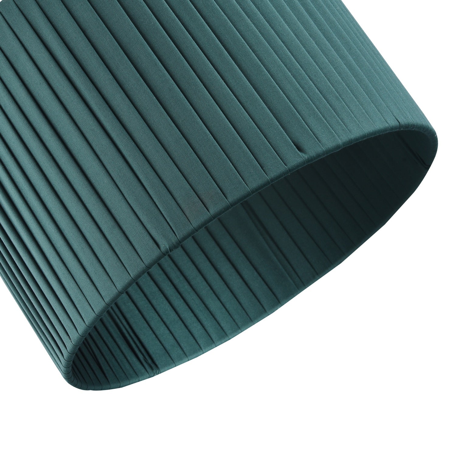 Modern Chic Designer Double Pleated Green Cotton Fabric 10" Drum Lampshade Image 5