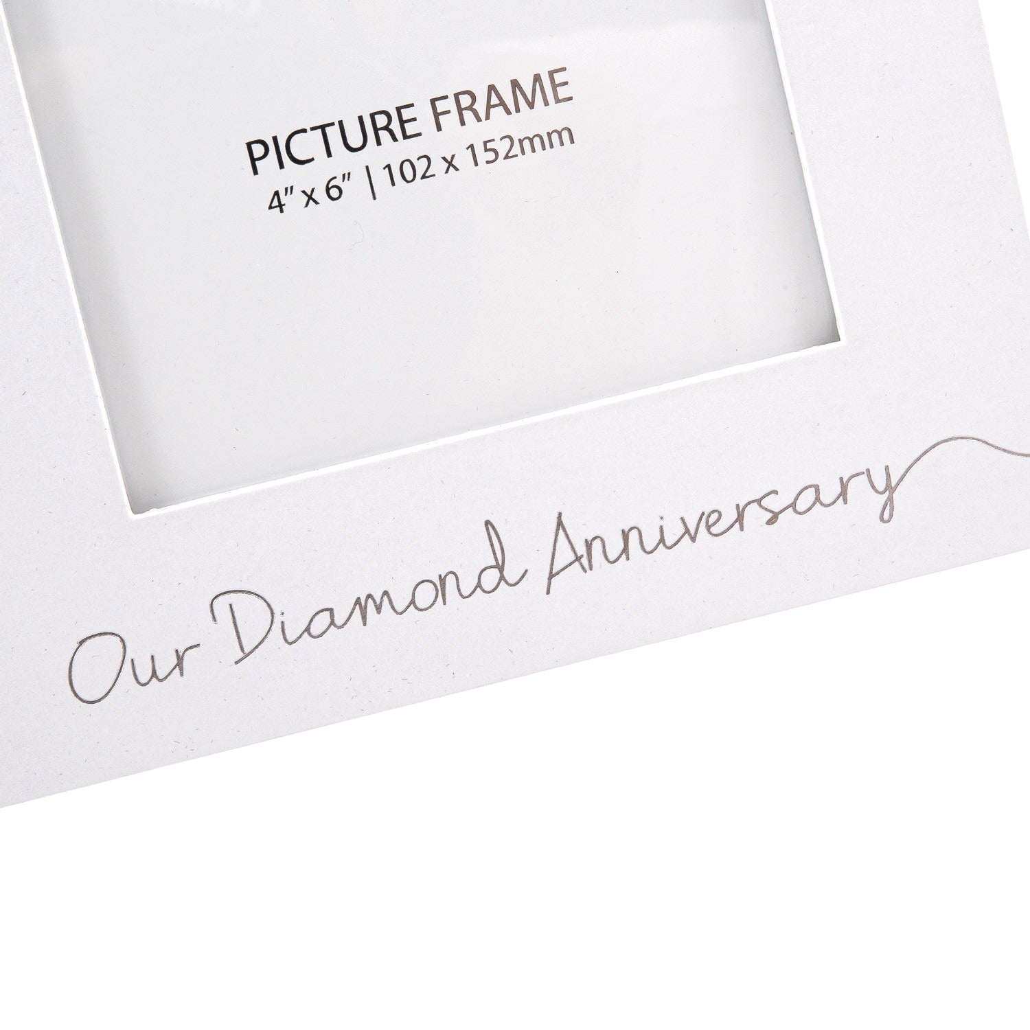 Beautiful Double Picture Frame for 60th Wedding Anniversary - Silver Foil Text Image 5