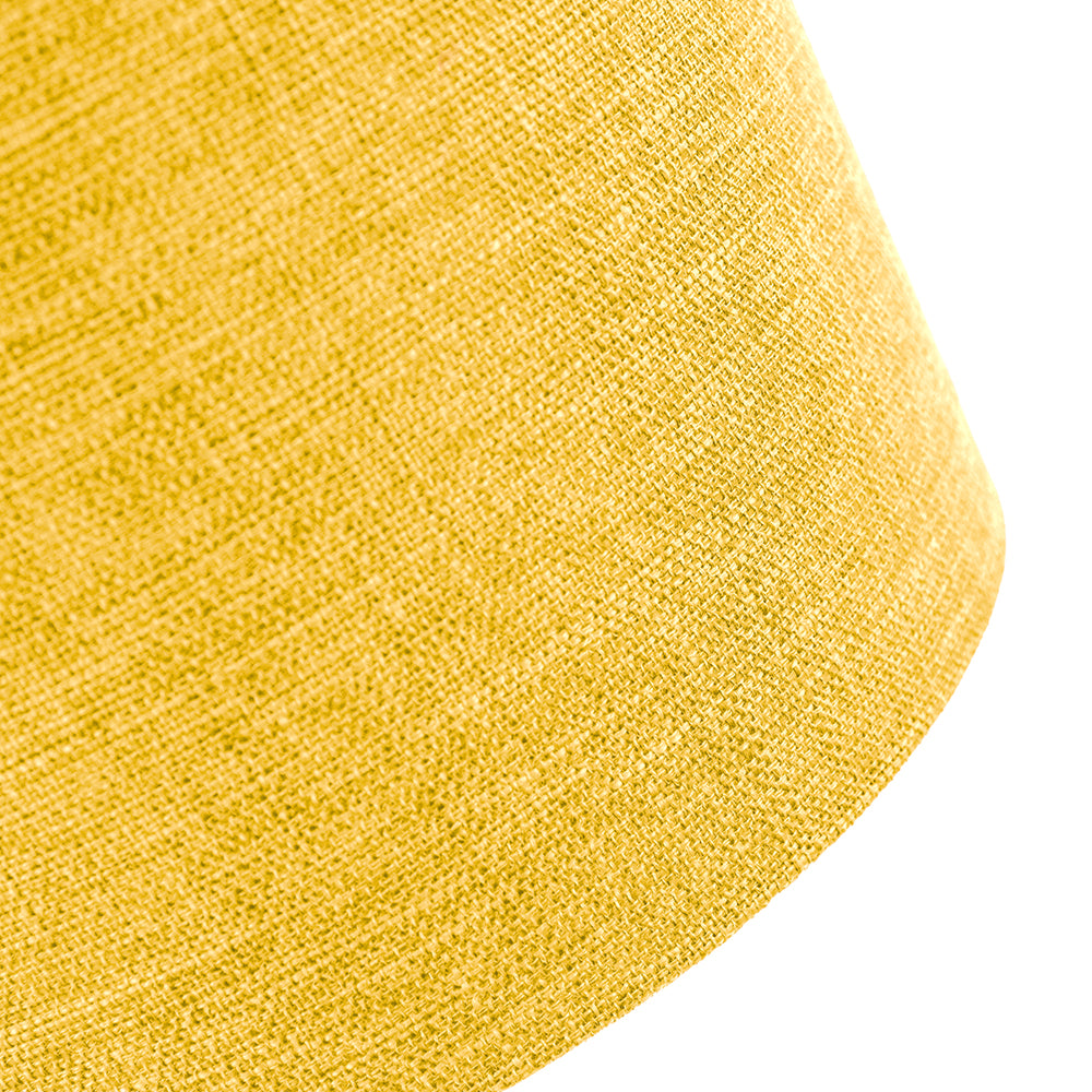 Contemporary and Sleek Yellow Plain Linen Fabric Drum Lamp Shade 60w Maximum Image 4