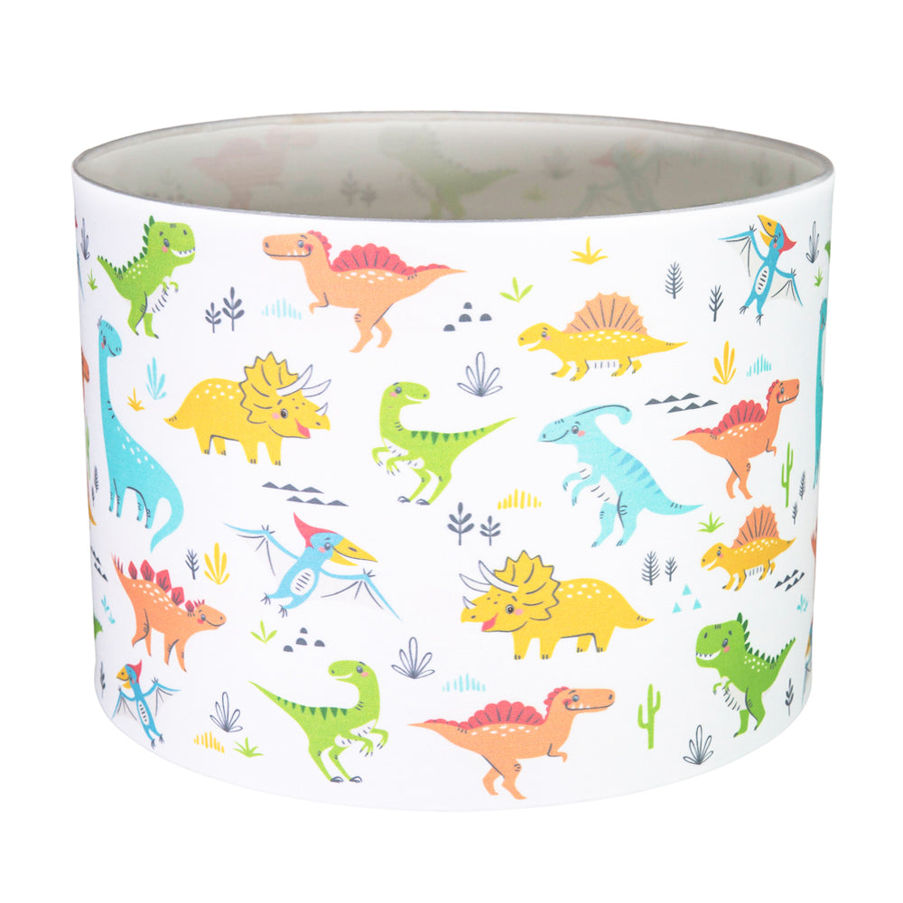 Modern and Colourful Dinosaurs Childrens Cotton Fabric Lamp Shade - 25cm Image 2