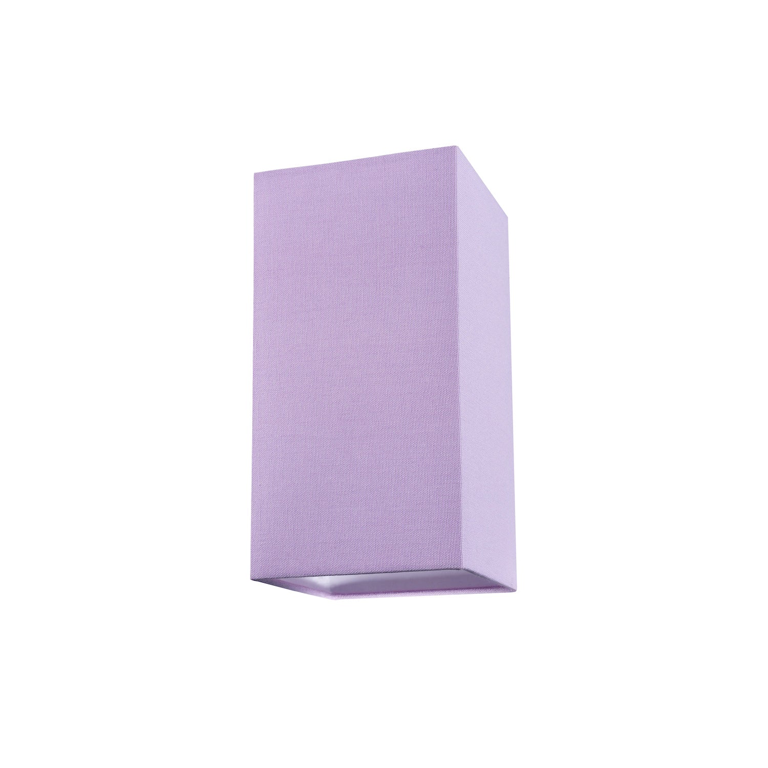 Contemporary and Stylish Soft Lilac Linen Fabric Tall Rectangular 25cm Lampshade Image 1