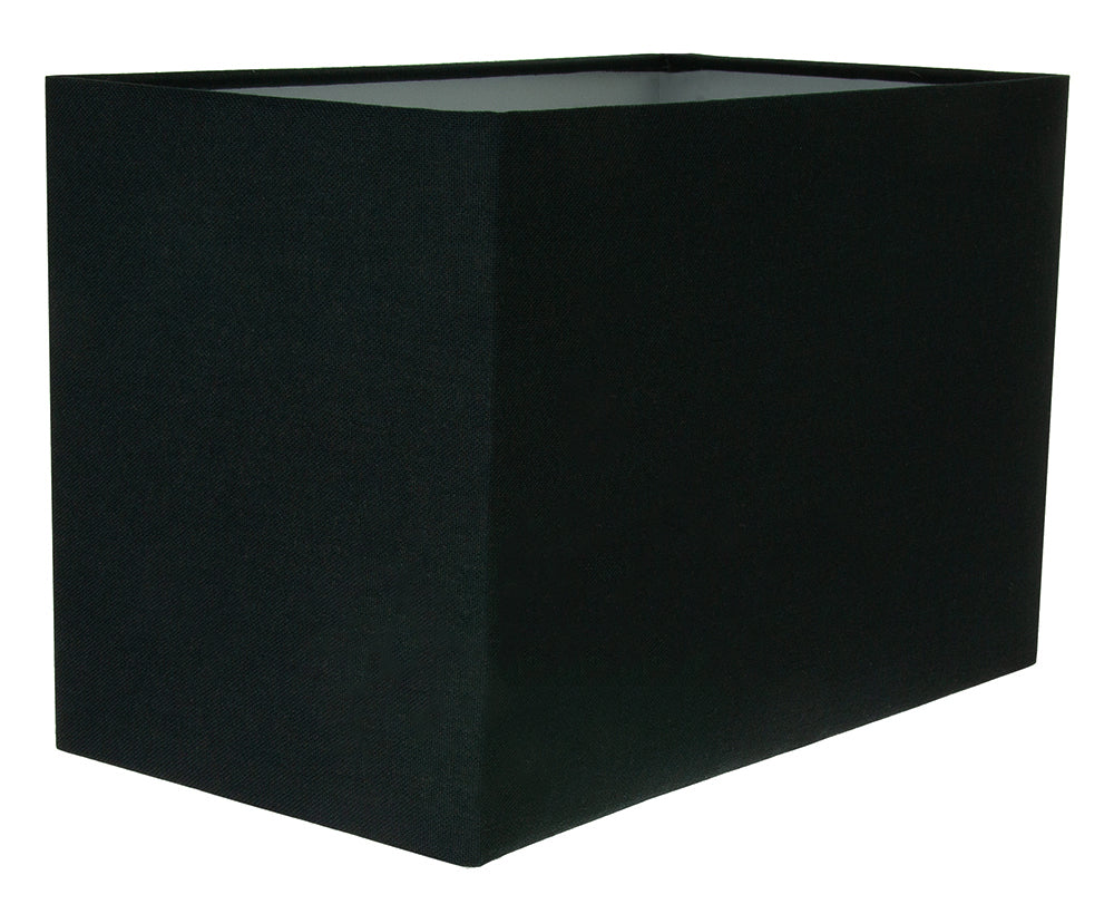 Contemporary and Stylish Jet Black Linen Fabric Rectangular Lamp Shade Image 3