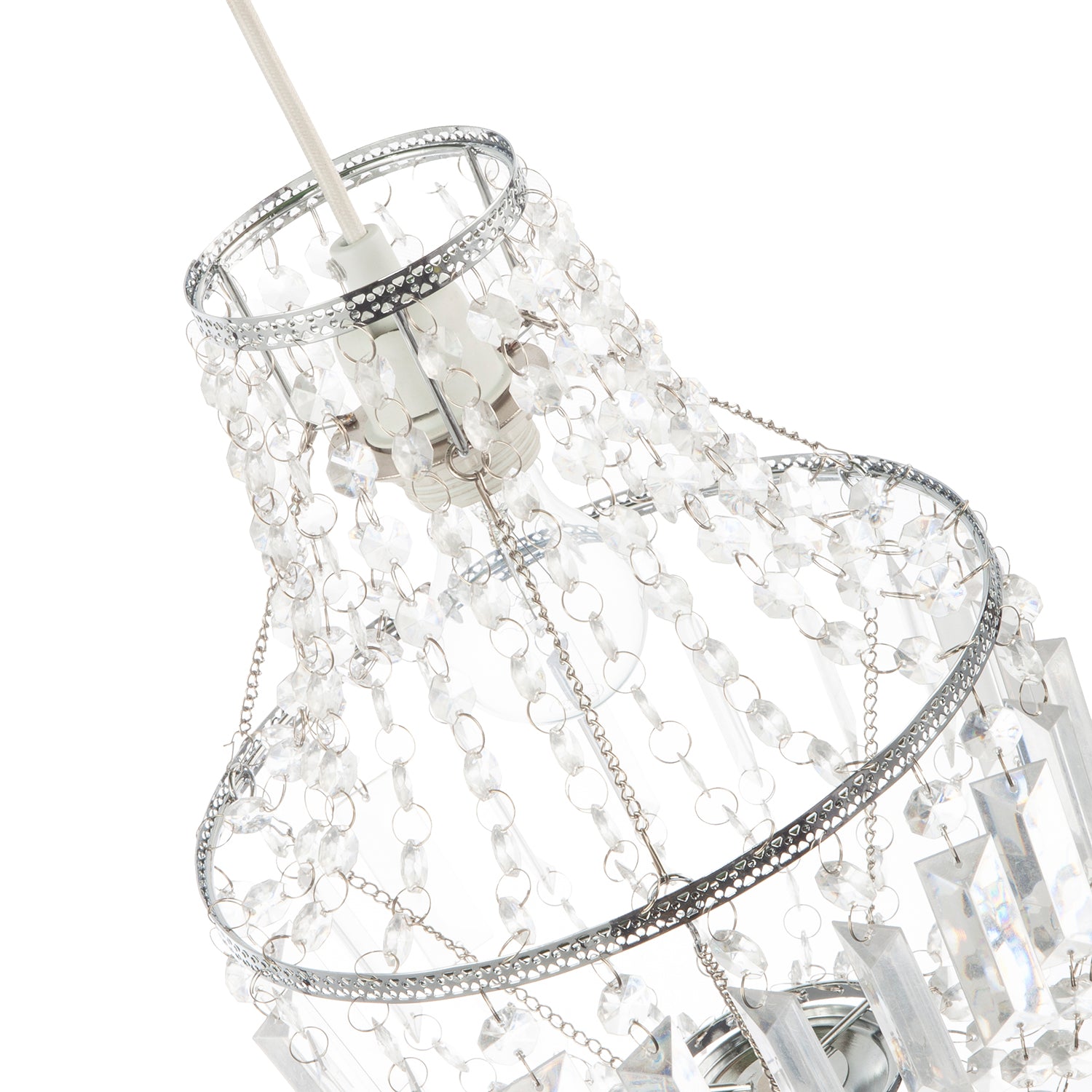 Traditional Vintage Style Pendant Lighting Shade with Clear Acrylic Image 3
