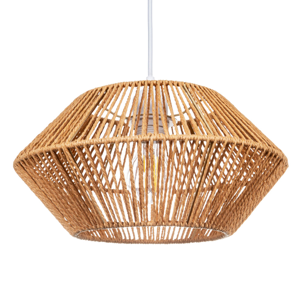 Chic Designer Super Eco-Friendly Natural Brown Paper String Easy Fit Light Shade Image 1