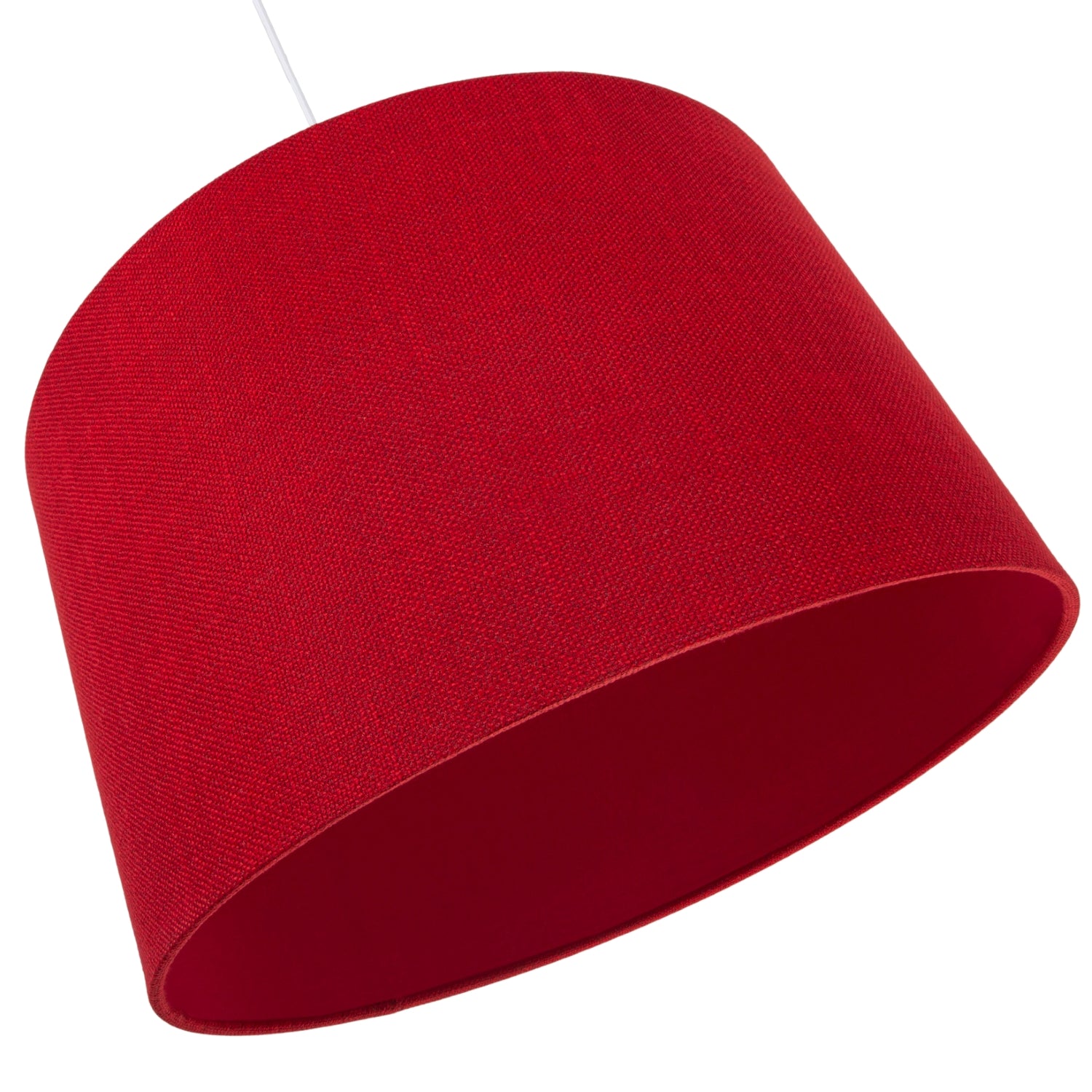 Modern Designer Red Linen Fabric Lamp Shade with Inner Matching Cotton Lining Image 4