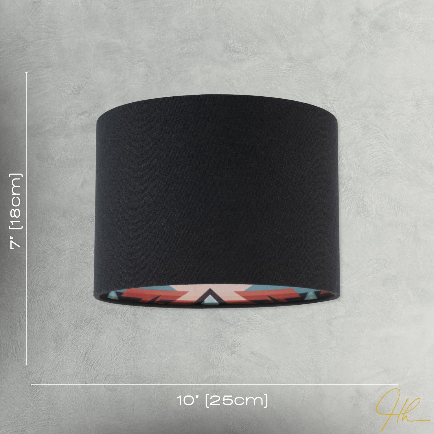Modern Colourful Aztec Designed Lamp Shade with Black Linen Fabric Image 7