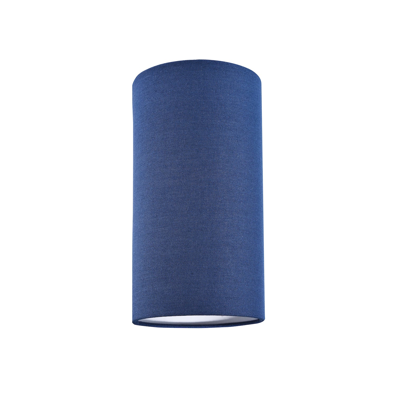 Contemporary and Stylish Midnight Blue Linen Fabric Tall Cylindrical Lampshade Image 1