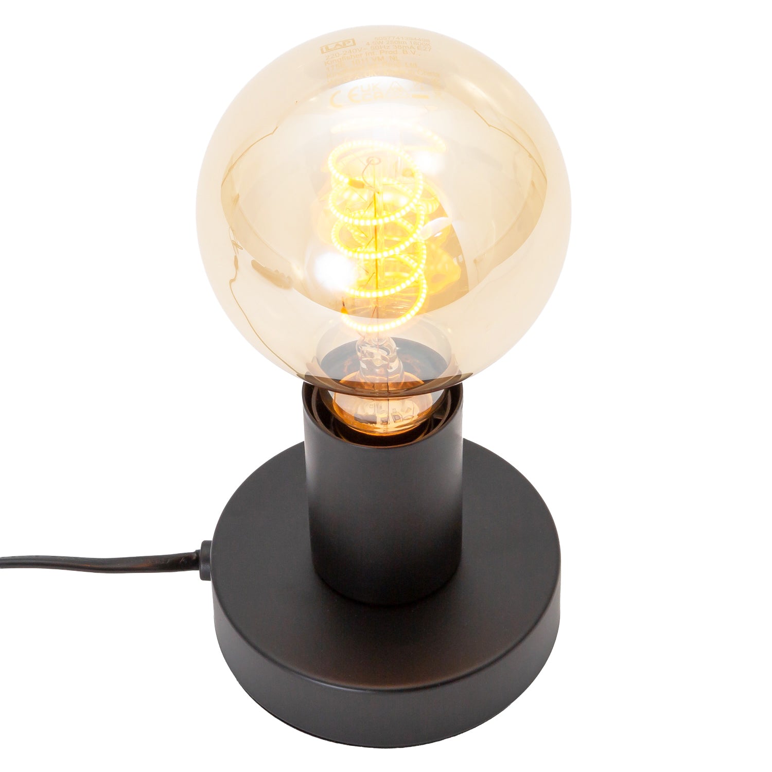 Matte Black Bulb Holder Table Lamp to Showcase Vintage Filament Bulbs Image 4