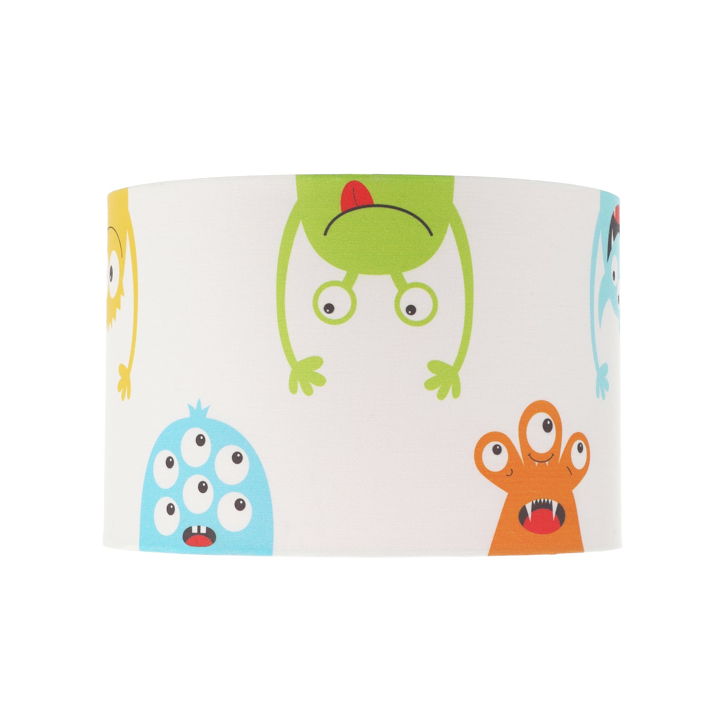 Funny Monsters Children's Lamp Shade with Red Inner and Multi Colour Monsters Image 3