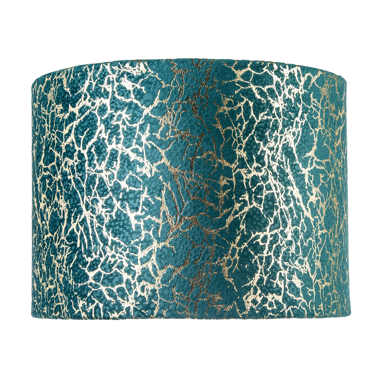 Emerald Green Teal Blend Velvet Fabric Lamp Shade with Shiny Gold Foil Image 4