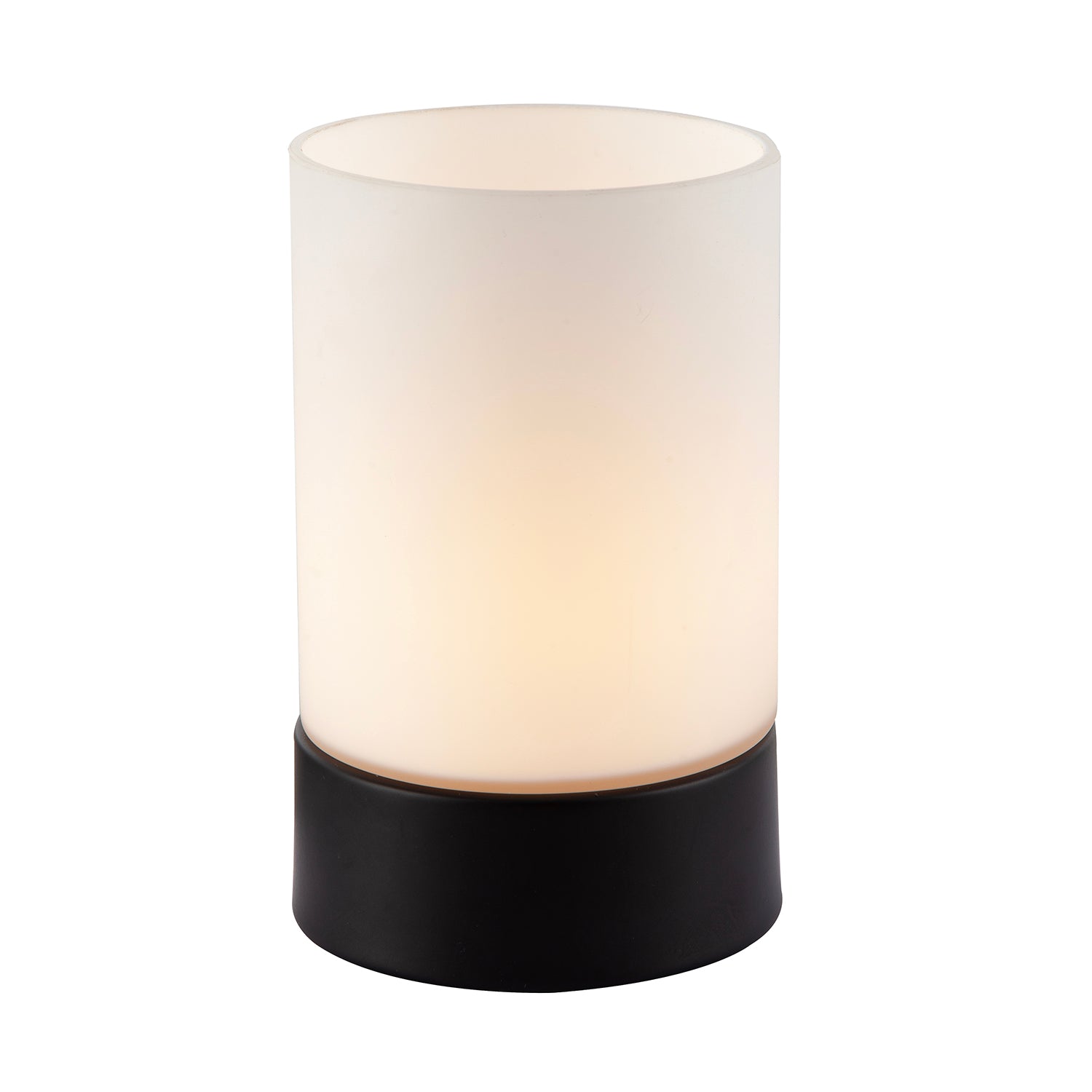 Contemporary Small Matte Black Touch Dimmable Table Lamp with Opal Glass Shade Image 3