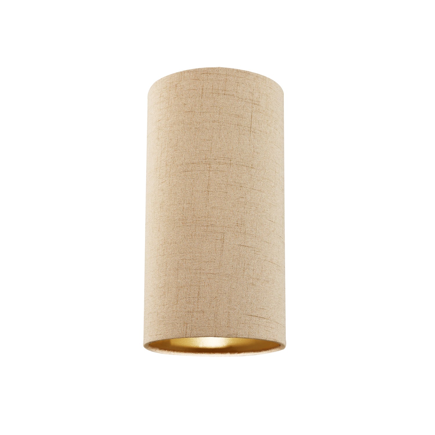 Modern and Stylish Stitched Effect Taupe Linen Fabric Cylindrical 25cm Lampshade Image 1