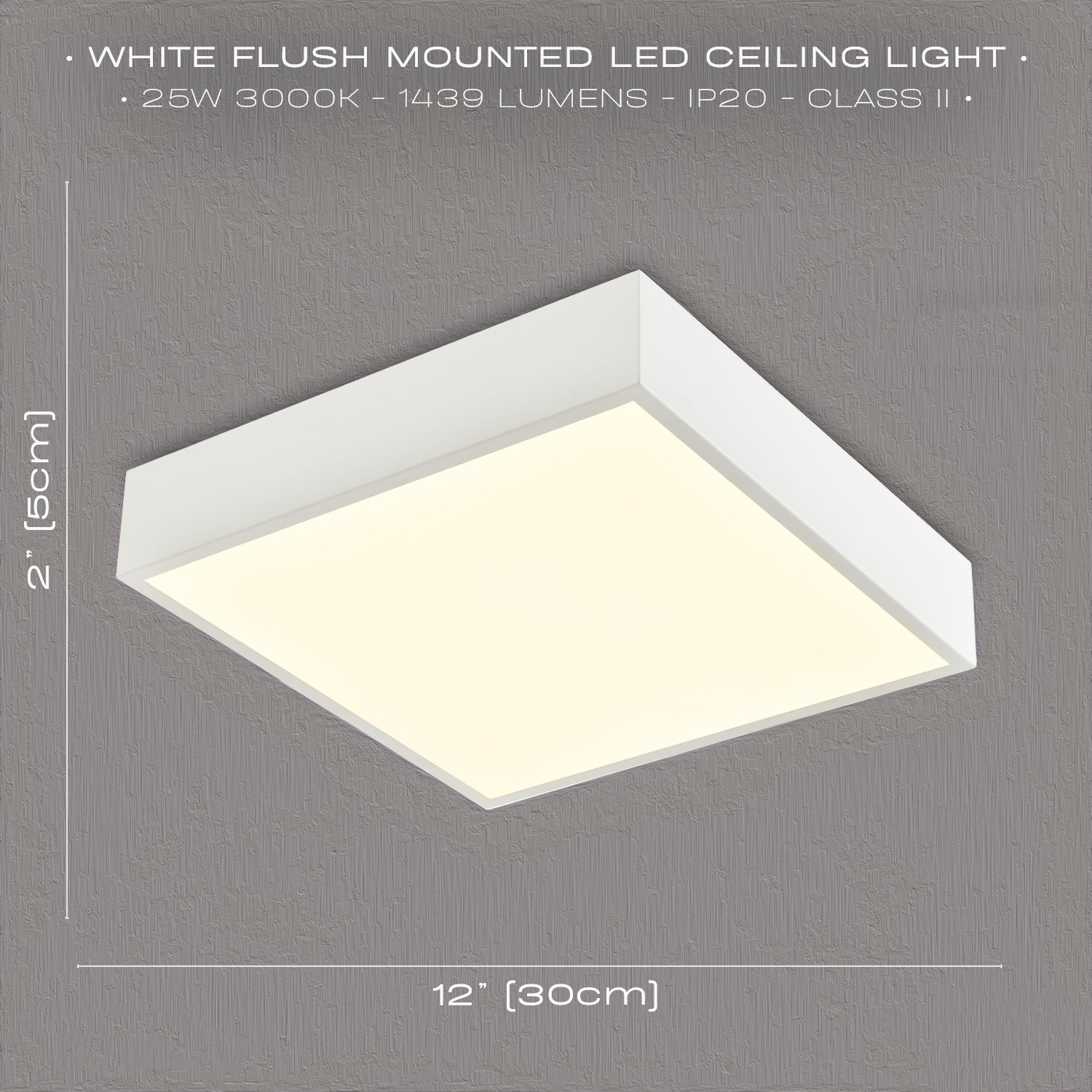 Modern 25w Bright LED Flush Square Ceiling Light in Mat White with Opal Diffuser Image 6