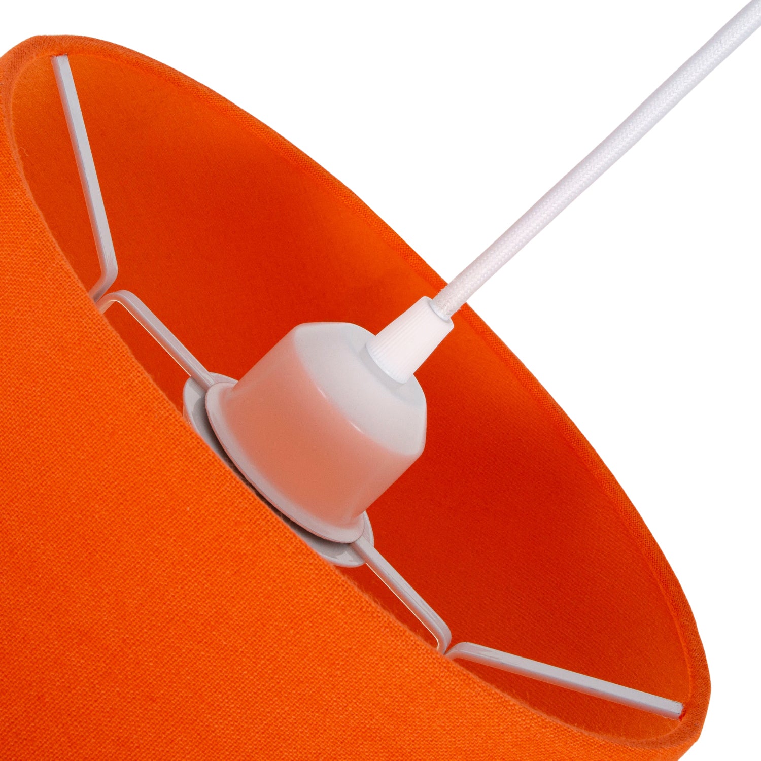 Traditional 30cm Vivid Orange Linen Fabric Drum Table/Pendant Shade 60w Maximum Image 4