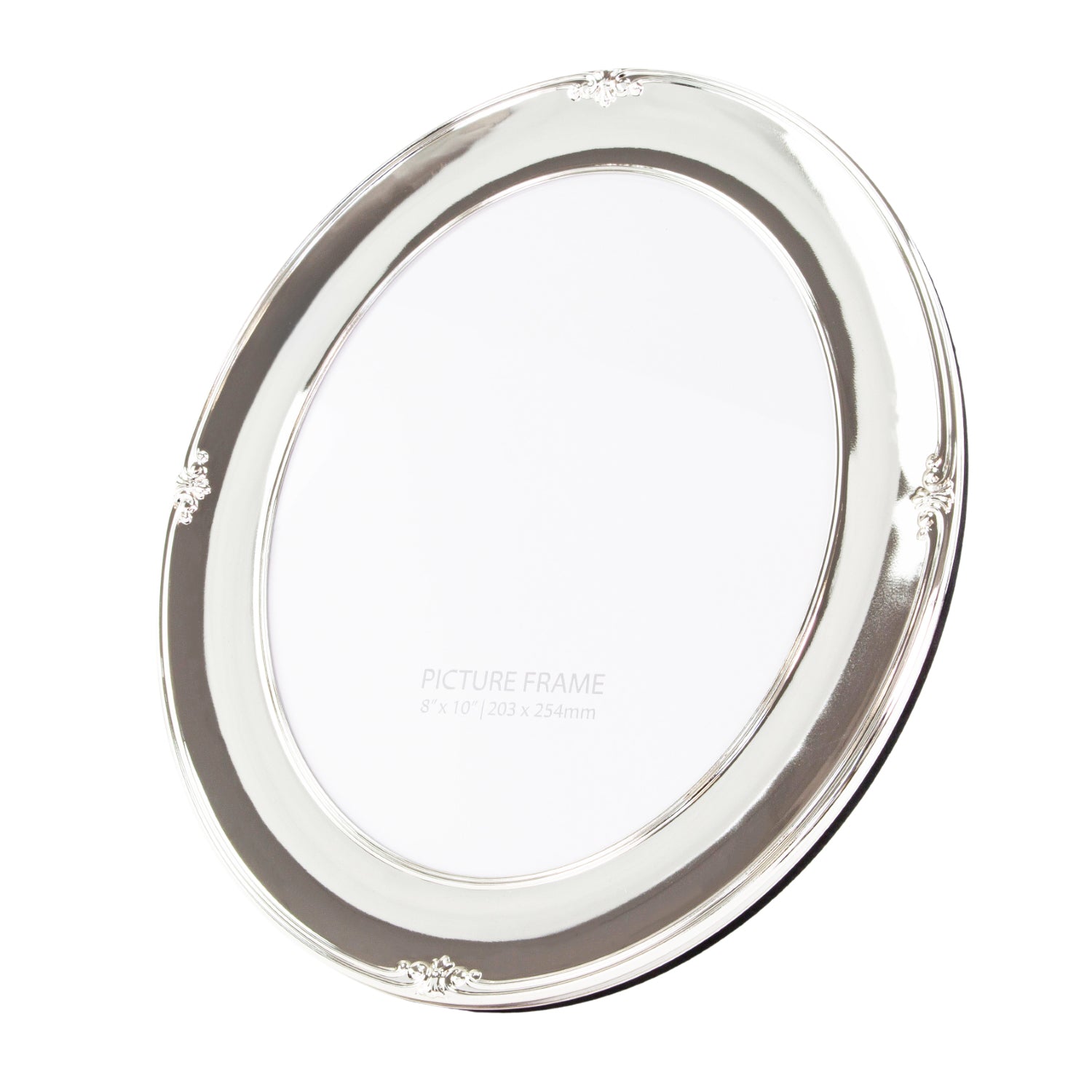 Traditional Oval Silver Plated 8" x 10" Single Picture Frame Lacquer Coated Image 1