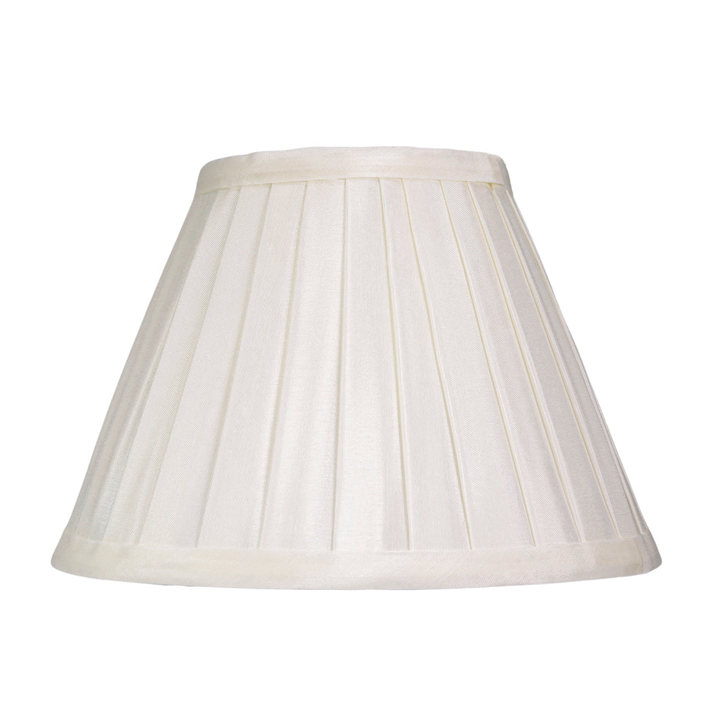 Traditional Classic Cream Faux Silk Pleated Inner Lined Lamp Shade - 8" Image 1