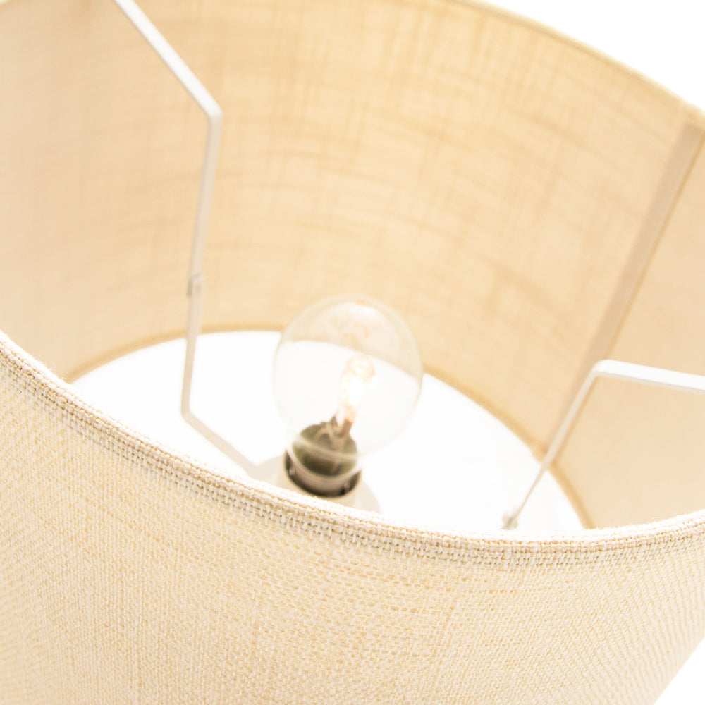 Contemporary and Sleek 10 Inch Cream Linen Fabric Drum Lamp Shade 60w Maximum Image 3